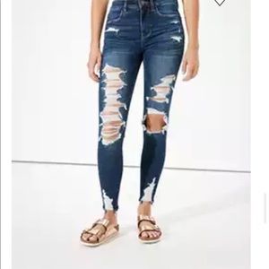 American eagle high rise jegging. Ripped jeans